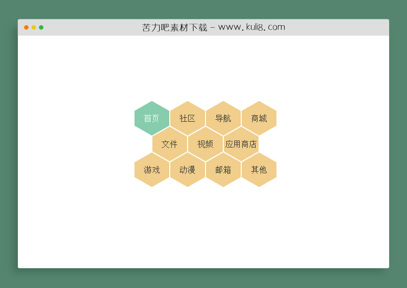 jquery蜂巢布局导航菜单代码