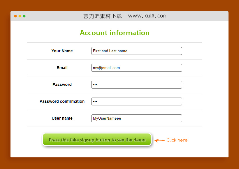 jquery超棒动态表单验证效果