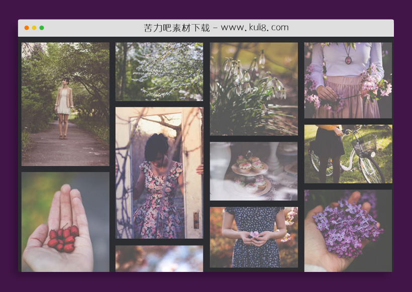 瀑布流网格布局模板/多种动画加载图片html模板