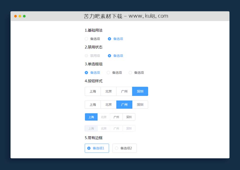 vue基于element-ui单选radio按钮美化插件