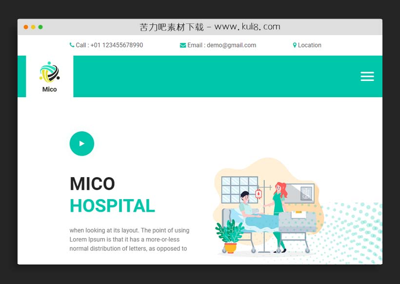 html5响应式医院医疗机构绿色网站html模板