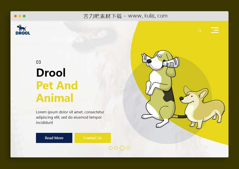 html5响应式全屏宠物零食狗粮商城网站html模板