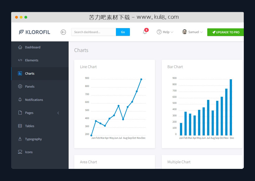 html5响应式全屏蓝色风格后台管理系统html模板