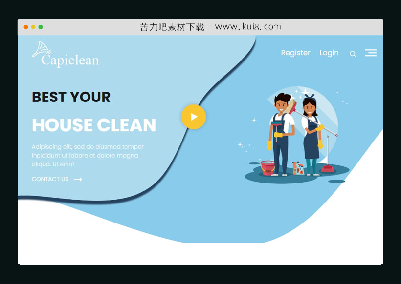 html5响应式保姆清洁家政服务公司网站模板