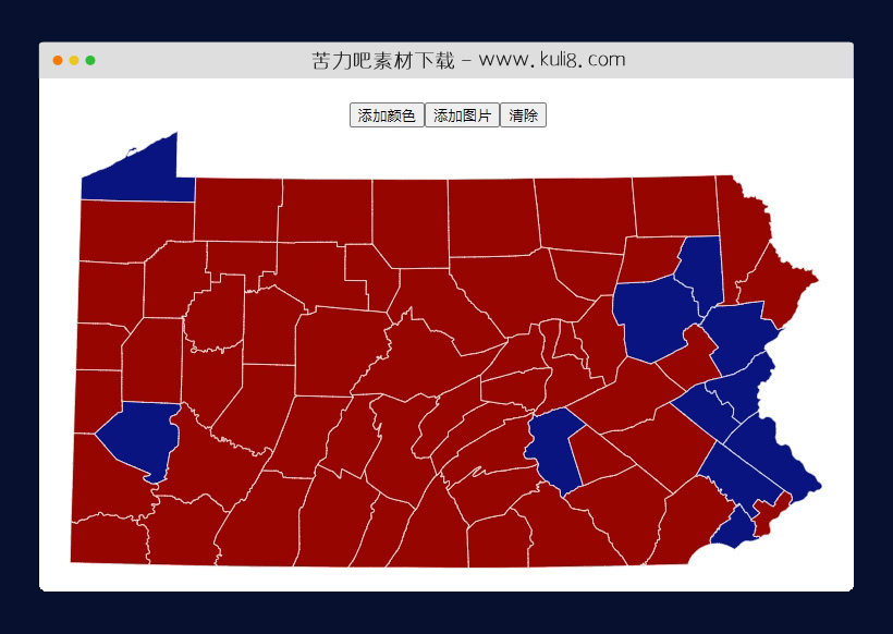 jquery可动态着色添加图片的SVG地图插件