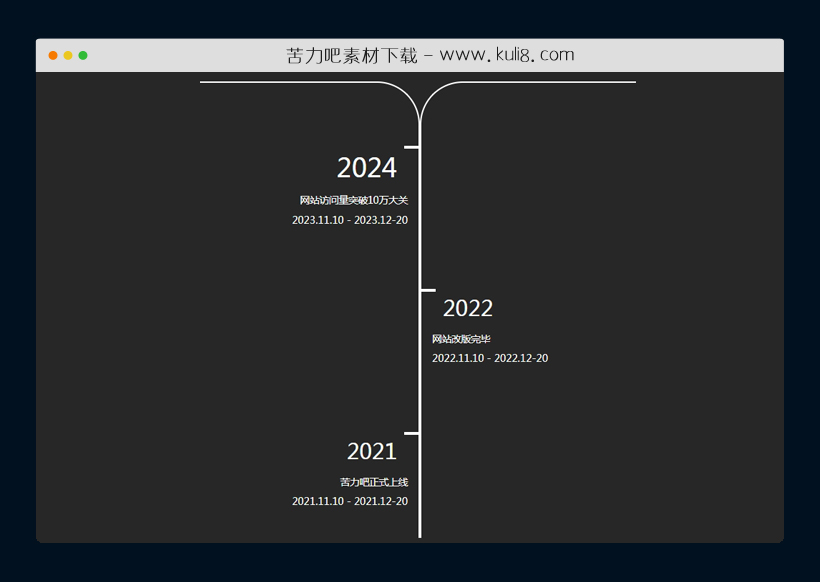 html5响应式垂直时间轴