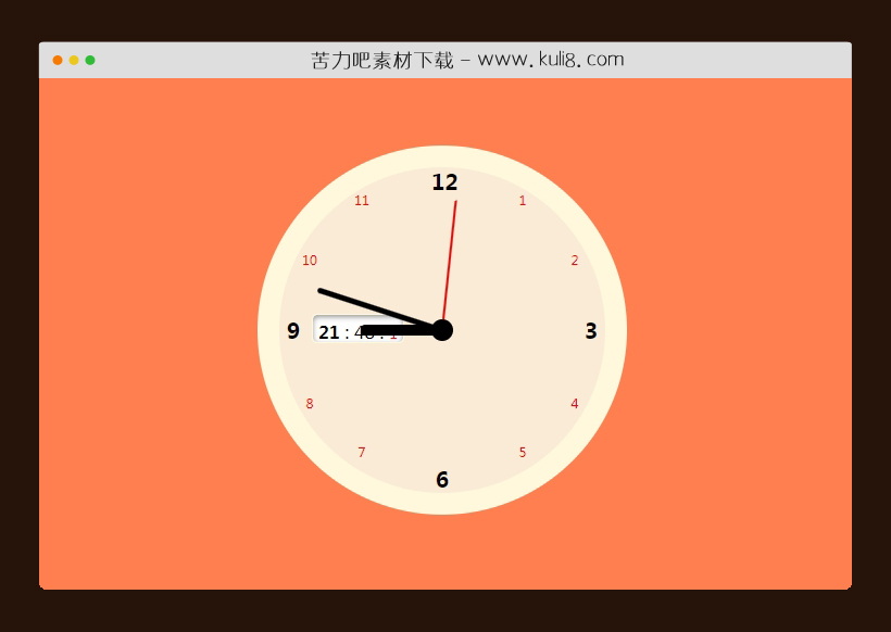 javascript创建的动态圆盘桌面时钟