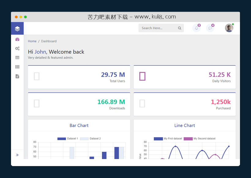 html5响应式网站后台系统模板