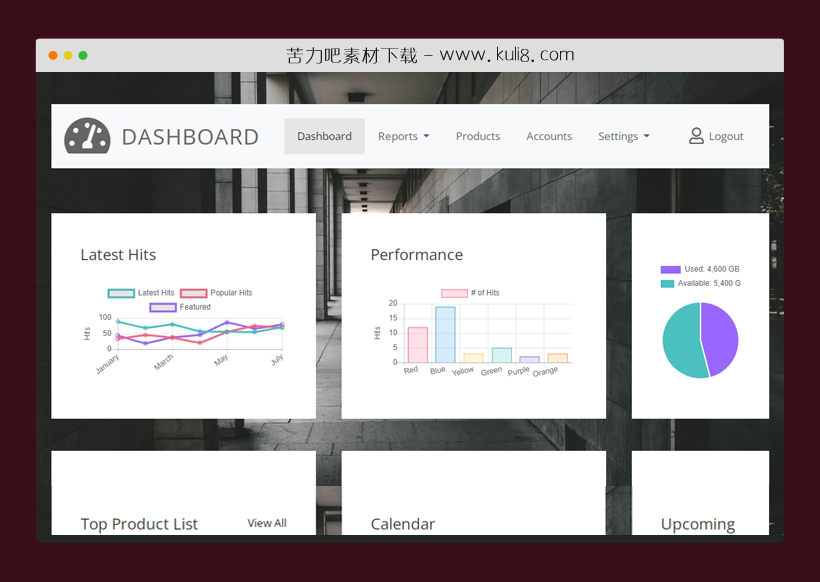 html5响应式水平导航后台系统模板