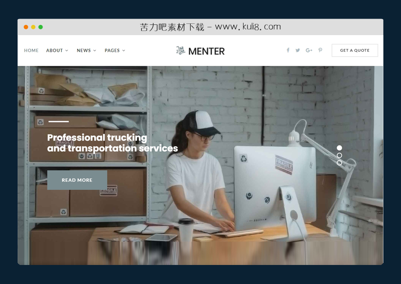 html5全屏大气英文版物流公司网站模板