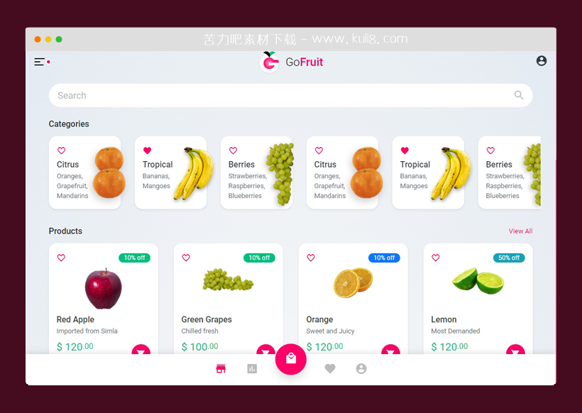 html5响应式绿色水果在线商城系统模板