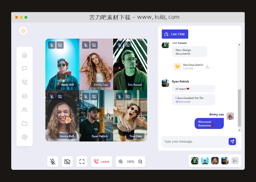 html5视频通话在线即时聊天UI页面模板