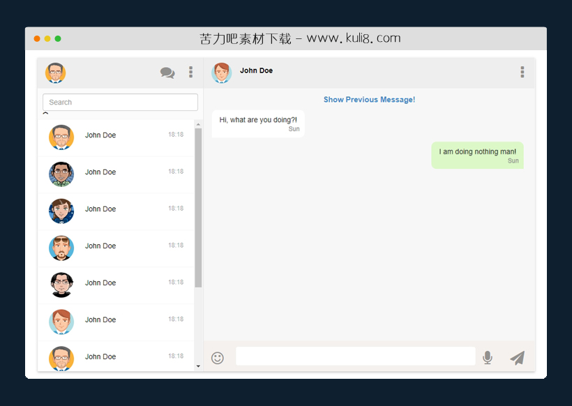 html5在线即时聊天网页模板