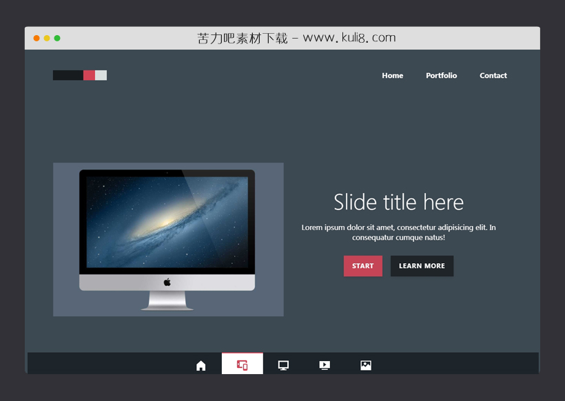 jquery+CSS3响应式带小图标的图文切换滑块特效