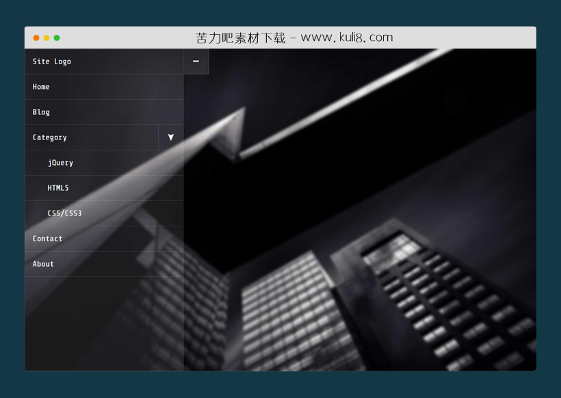 jquery侧边垂直二级导航菜单插件