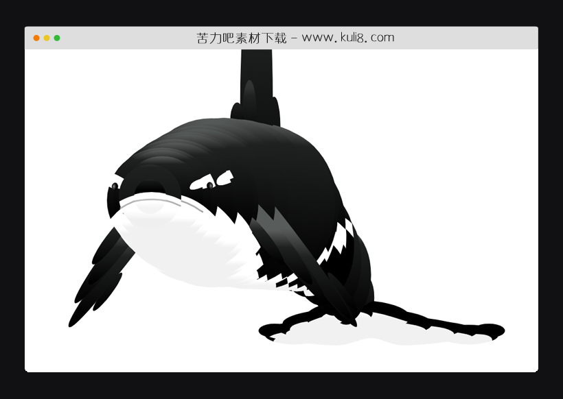纯css3实现的黑色大鲨鱼游动特效